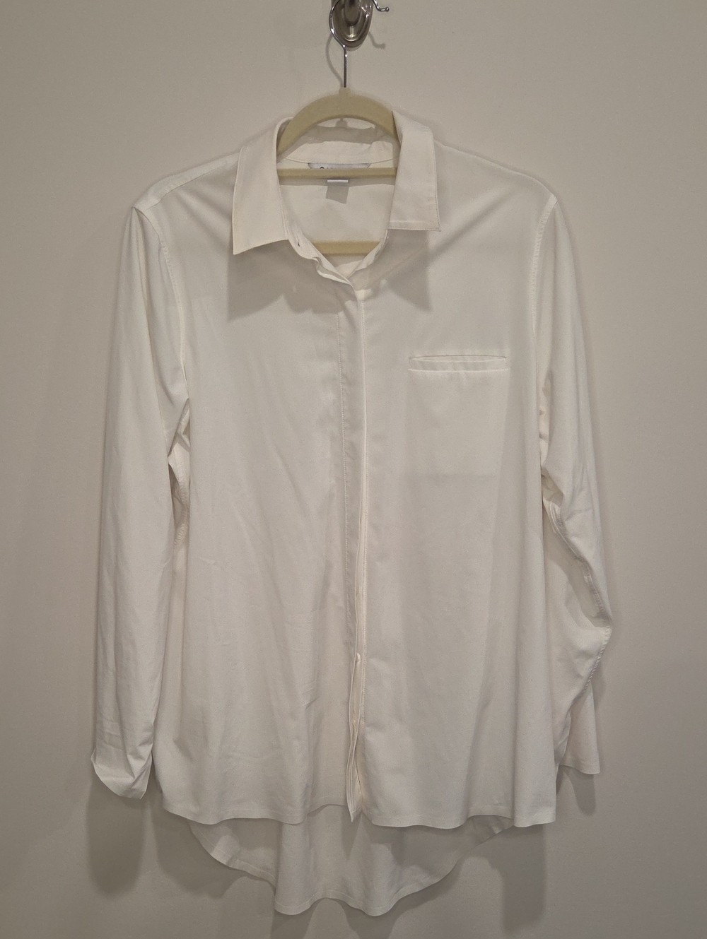 Athleta White Long-Sleeve Button Down Shirt